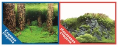 Фон для аквариума Prime Затопленный лес/Камни с растениями, самоклеющийся, винил, 60x30 см P.R.I.M.E.