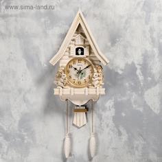 Часы настенные с кукушкой Зайчики, плавный ход, 62 х 32 см No Brand