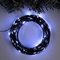 Гирлянда Нить 20 м роса IP20 чёрная нить 200 LED свечение белое 12 В Luazon Lighting