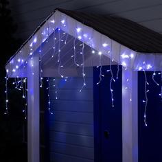 Гирлянда Бахрома 4×0.6 м, IP44, белая нить, 180 LED, свечение бело-синее, мигание, 220 В Luazon Lighting