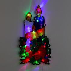 Светодиодная фигура «Свечи» 23 × 43 см, пластик, 220 В, свечение мульти (RG/RB) Luazon Lighting