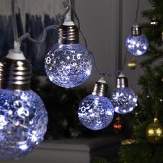 Гирлянда Нить 3 м Лампочки шары, IP20, прозр. нить, 80 LED, свечение белое, 12 В Luazon Lighting