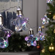 Гирлянда Нить 3м Звёздочки, IP20, прозр. нить, 80 LED, свечение мульти, 8 режимов, 220В Luazon Lighting