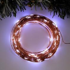 Гирлянда «Нить» 20 м роса, IP20, медная нить, 200 LED, свечение белое, 12 В Luazon Lighting