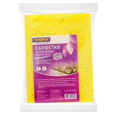 Салфетки Лента для влажной уборки, целлюлоза, 2 шт. Lenta
