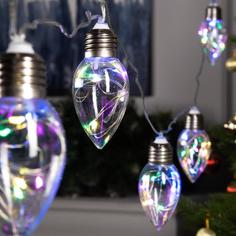 Гирлянда Нить 3м Лампочки капля, IP20, прозр.нить, 80LED, свечение мульти, 8 режимов, 220В Luazon Lighting