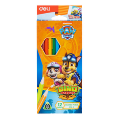 Карандаши цветные Deli Paw Patrol 12 цветов + Открытка