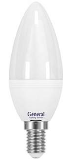 Лампа светодиодная GENERAL, E27, 8W, 4500K, "Свеча", арт. 583928 - (10 шт.)