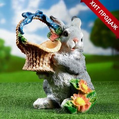 Фигура "Зайка с лукошком" 29х26х32см Хорошие сувениры