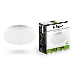 Лампа светодиодная FERON, GX53, 7W, 4000K, арт. 619882 - (10 шт.)