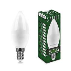 Лампа светодиодная SAFFIT, E14, 7W, 2700K, "Свеча", арт. 678054 - (10 шт.)