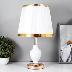 Настольная лампа Энтри 1x60Вт E27 бело-золотой 25х25х42 см Risalux