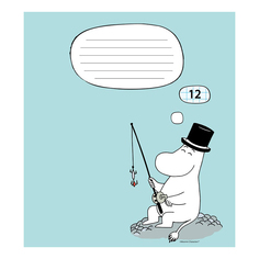 Тетрадь тонкая Moomin 12 листов А5 на скрепке в клетку