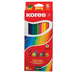 Набор цветных карандашей Kores Kolores Jumbo 12 цветов с точилкой Korres