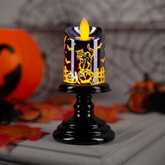 Светодиодная фигура «Свеча фиолетовая» 5 × 12 × 5 см, свечение тёплое белое Luazon Lighting
