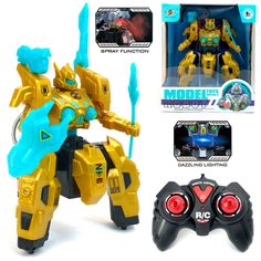 Радиоуправляемый робот Tian Du, выделяет пар, подсветка турбины, робот на р/у, 16 см