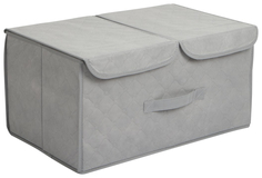 Коробка для хранения c двойной крышкой и ручкой Homeclub InFlora 50 х 30 х 25 см серая