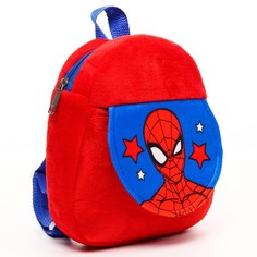 Рюкзак плюшевый, на молнии, с карманом, 19х22 см, Человек-паук Marvel