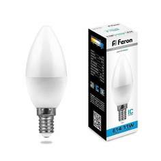 Лампа светодиодная FERON, E14, 11W, 6400K, "Свеча", арт. 694358 - (10 шт.)
