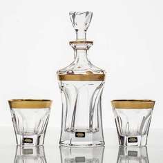 Виски сет Аполло графин 0,9л + 2стакана 230мл 117-99999/9/43373/948-sale Crystalite Bohemia