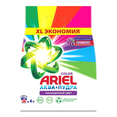 Стиральный порошок Ariel Аква-пудра Color насыщенный цвет для цветного белья 4 кг