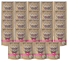 Влажный корм для кошек Best Dinner High Premium с индейкой и филе грудки, 85 г х 24 шт