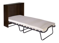 Кровать-тумба Грация (190x80x38см / дуб, орех, венге) раскладная с матрасом + ограничители No Brand