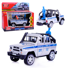 Машина металл свет-звук Uaz Hunter Полиция 11,5 см, двери, фигурка Технопарк
