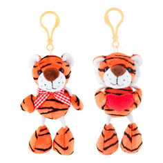 Сувенир новогодний Homeclub Игрушка-брелок Тигр с сердцем текстиль 13 см в ассортименте