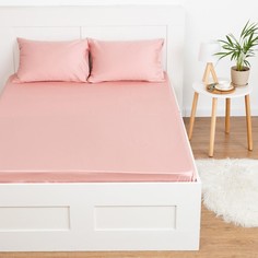 Простыня на резинке Этель 200*220*25 см, цв.розовое золото, 100% хлопок, мако-сатин No Brand