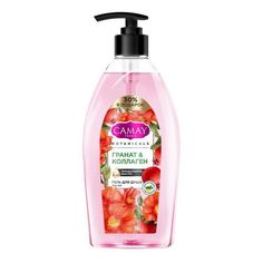 Гель для душа Camay Botanicals с коллагеном и миндальным маслом, цветы граната, 500 мл