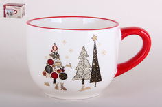 Кружка Korall Merry Christmas 540 мл белая Коралл
