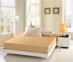 Простынь на резинке бамбук 180x200 Valtery BP-03 бежевый