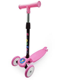 Самокат детский Funky Toys 3-х колесный складной, с регулируемой ручкой, розовый Fanrong