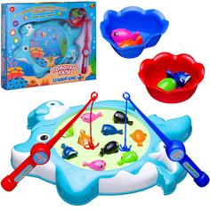 Настольная игра ABtoys Рыбалка Большой улов голубой аквариум, 2 удочки, 10 рыбок