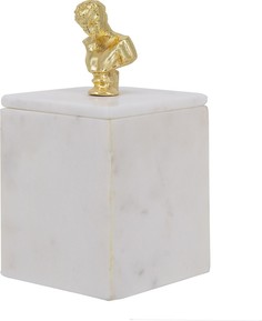 Шкатулка из белого мрамора 10х10х20см Glasar 78029-DS ГЛАСАР