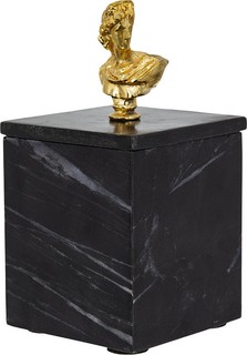 Шкатулка из черного мрамора 10х10х20см Glasar 78028-DS ГЛАСАР