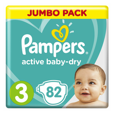 Подгузники Pampers Active Baby-Dry 3 (6-10 кг) 82 шт