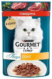 Влажный корм для кошек Gourmet Перл филе с говядиной в соусе, 75 г