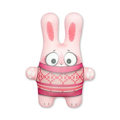 Мягкая игрушка-антистресс Штучки, к которым тянутся ручки Заяц в жилетке, розовый