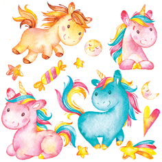 Декоративные наклейки Дрофа-Медиа Единорожки (21х29 см)