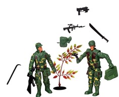 Игровой набор Abtoys Боевая сила Два солдата с игровыми предметами