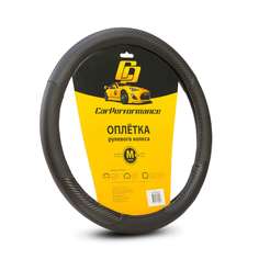 Оплетка На Руль M "Car Performance" Эко-Кожа, Черный (Основа Под Карбон, Цветные Вставки)