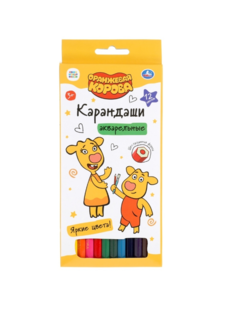 Цветные карандаши Оранжевая корова 12цв, акварельные Умка в кор.20*12шт