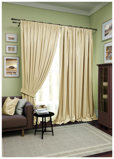 Шторы классические Kauffort Avery 220x270, 450x270, темно-бежевый/светло-бежевый