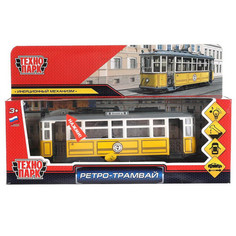 Машинка Технопарк Трамвай Ретро свет и звук желтый 17 см TRAMMC1-17SL-YE Shantou City