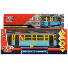 Машинка Технопарк Трамвай Ретро свет и звук синий 17 см TRAMMC1-17SL-BU Shantou City