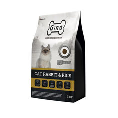 Корм для кошек сухой Gina Cat Rabbit & Rice кролик+рис, 3 кг