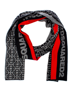 шарф DSQUARED2 KNM0045.M002 UNI черный+серый+красный