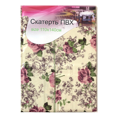 Скатерть ПВХ бежевая с принтом 110 x 140 см No Brand
